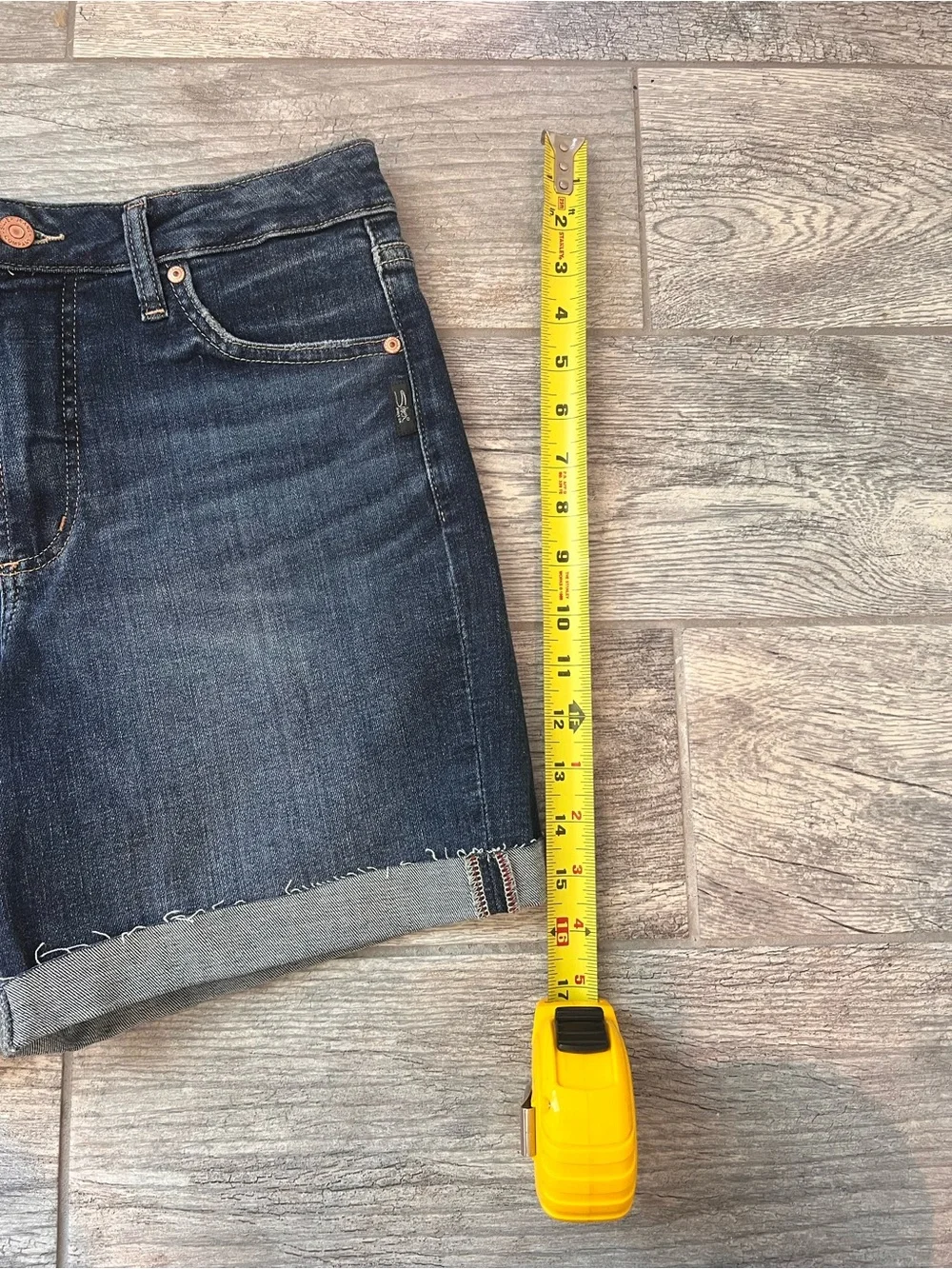 Silver Jeans Indigo Rolled Hem Denim Shorts